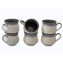 Load image into Gallery viewer, Vegan Grooved Tea Cups - Set of Six