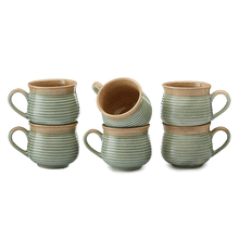 Load image into Gallery viewer, Vegan Grooved Tea Cups - Set of Six