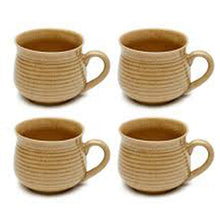 Load image into Gallery viewer, Vegan Grooved Tea Cups - Set of Four