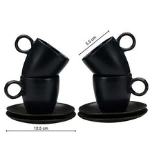 Load image into Gallery viewer, Vegan Espresso Coffee Cups - Set Of Four with Saucer