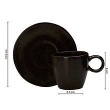 Load image into Gallery viewer, Vegan Espresso Coffee Cups - Set Of Four with Saucer