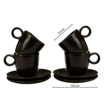 Load image into Gallery viewer, Vegan Espresso Coffee Cups - Set Of Four with Saucer