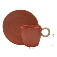 Load image into Gallery viewer, Vegan Espresso Coffee Cups - Set Of Four with Saucer