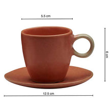 Load image into Gallery viewer, Vegan Espresso Coffee Cups - Set Of Four with Saucer