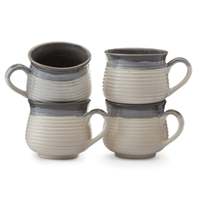 Load image into Gallery viewer, Vegan Grooved Tea Cups - Set of Four
