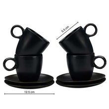 Load image into Gallery viewer, Vegan Espresso Coffee Cups - Set Of Four with Saucer
