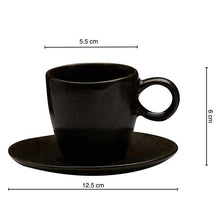 Load image into Gallery viewer, Vegan Espresso Coffee Cups - Set Of Four with Saucer
