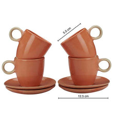 Load image into Gallery viewer, Vegan Espresso Coffee Cups - Set Of Four with Saucer
